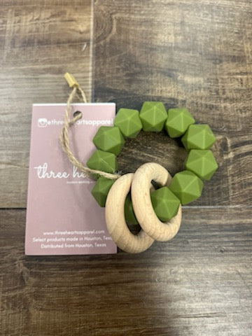 Three Hearts Beech Rattle