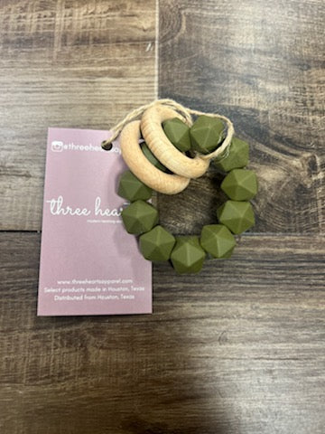 Three Hearts Beech Rattle