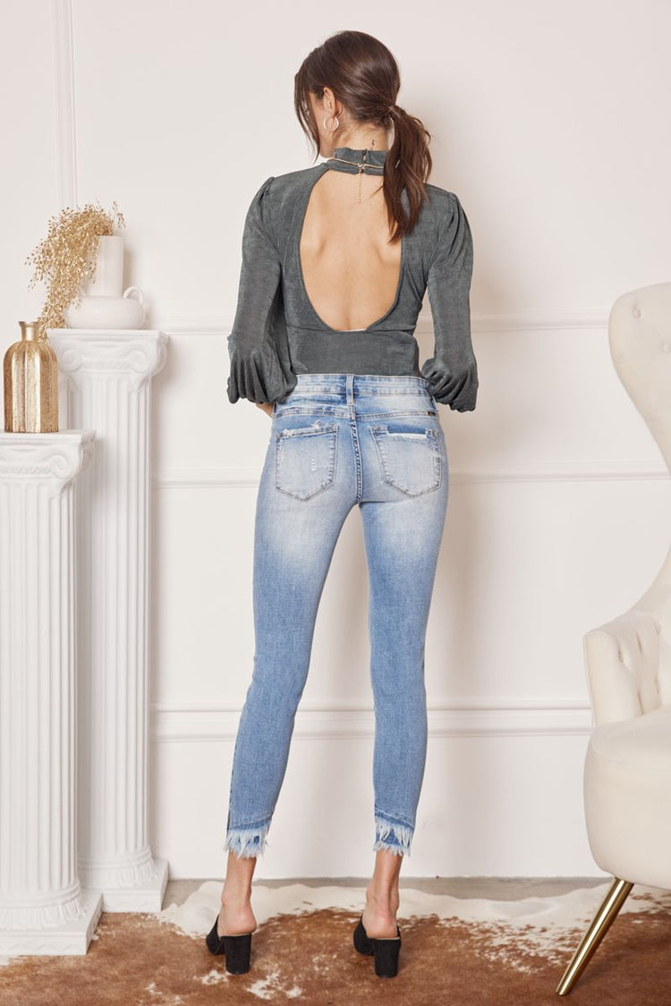 Light Wash w/ Distress Maternity Jeans