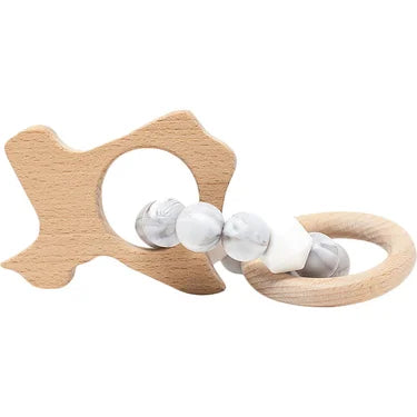 Three Hearts Wooden Texas Rattle