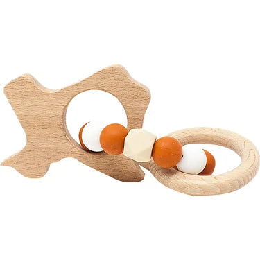 Three Hearts Wooden Texas Rattle