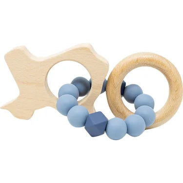 Three Hearts Wooden Texas Rattle