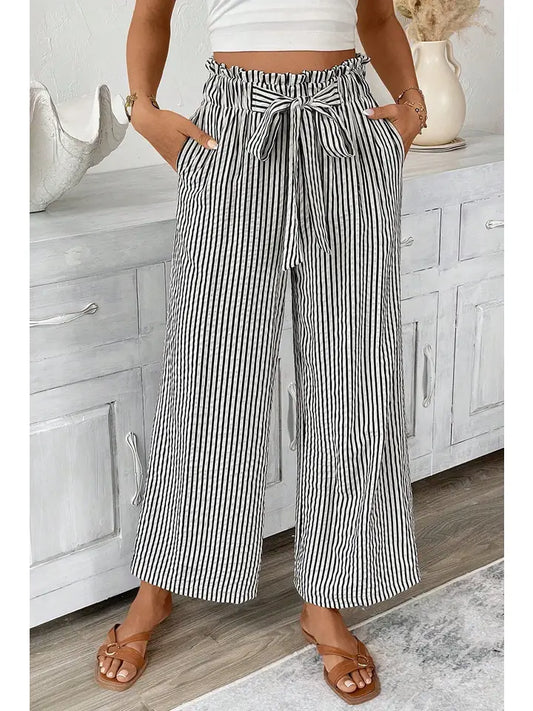 Monai Striped Ruffle Pant