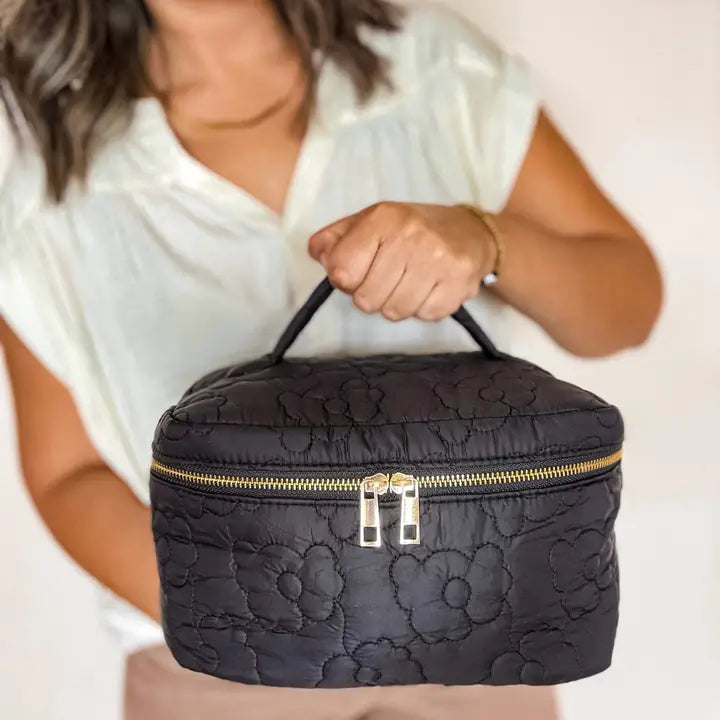 Floral Puff Cosmetic Bag