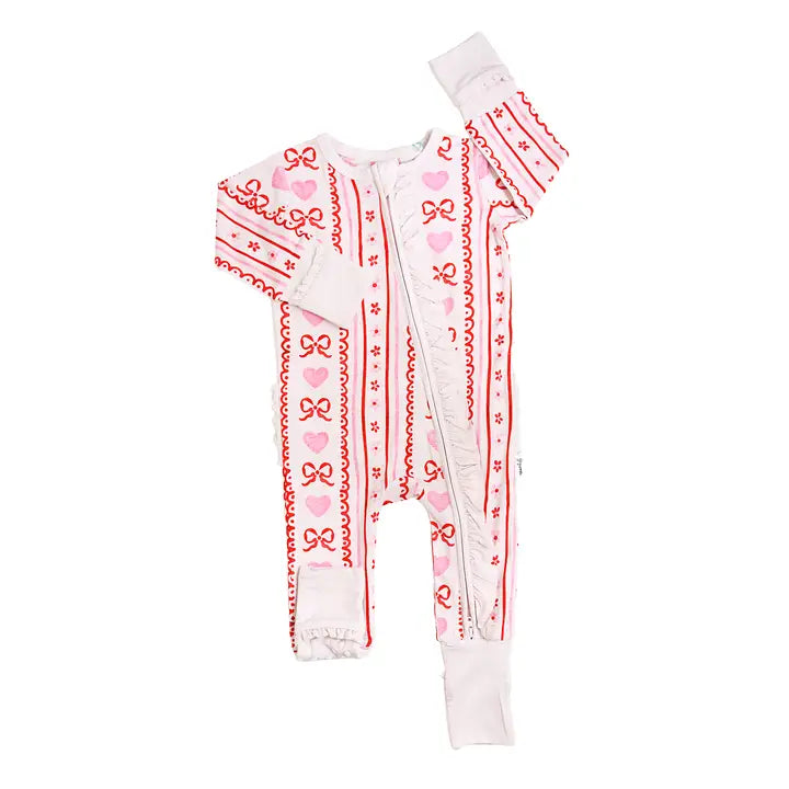 Hallie Bows & Hearts Footie