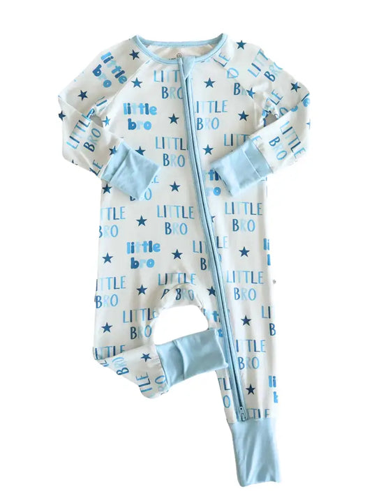 Little Bro Star Zip Footie