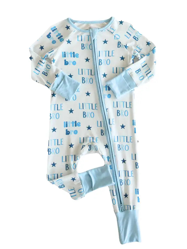 Little Bro Star Zip Footie