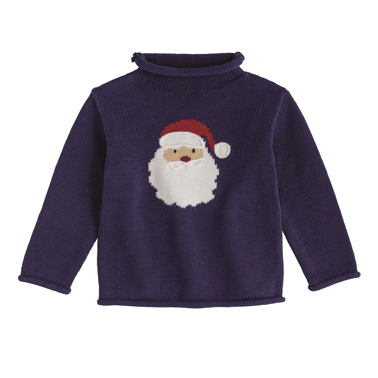 Navy Santa Rollneck Sweater