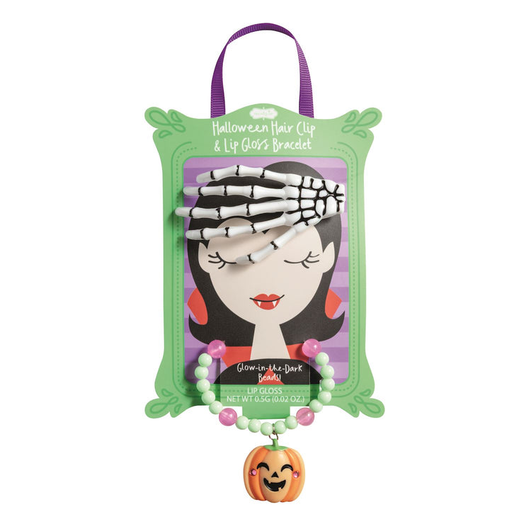 Halloween Hair Clip & Lip Gloss Bracelet