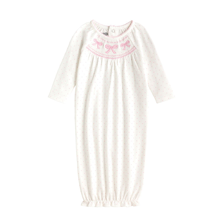 Pink Bow Smocked Gown