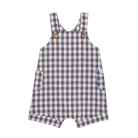 Navy Gingham Romper