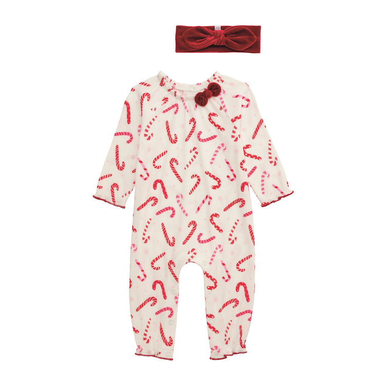 Candy Cane Bodysuit & Headband Set