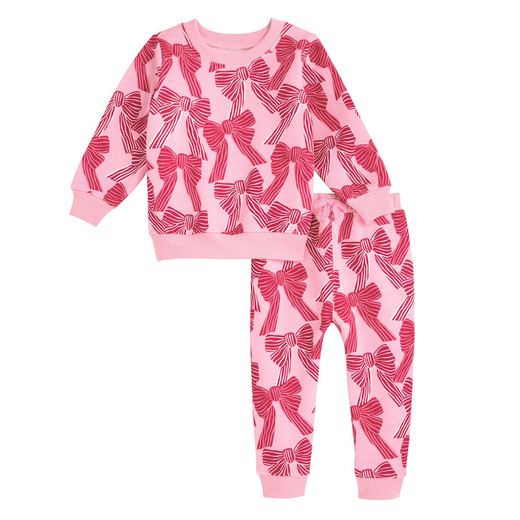 Bow Print 2pc Jogger Set