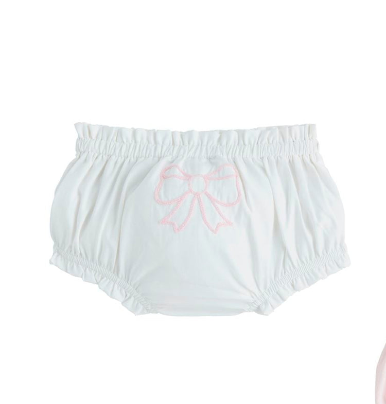 Ivory Bow Diaper Cover 0-3 Months