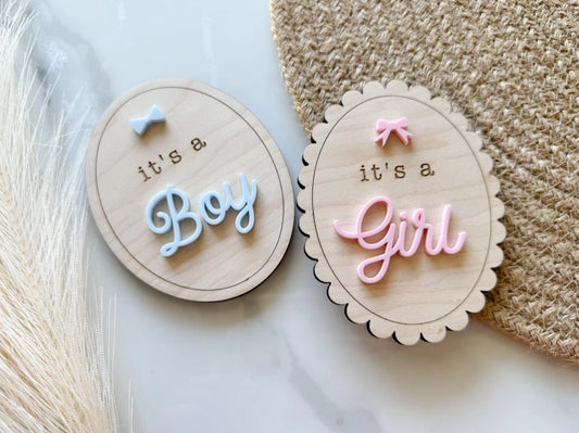 Gender Reveal Oval Sign