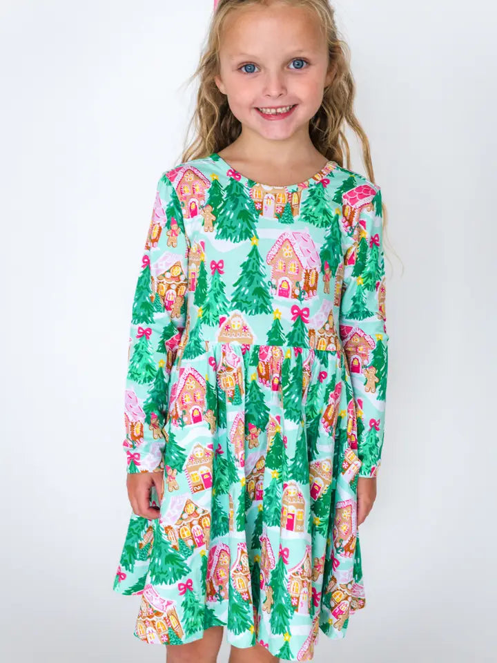 Jolly Gingerbread Twirl Dress