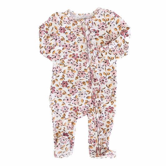 Mauve Meadow Zip Footie
