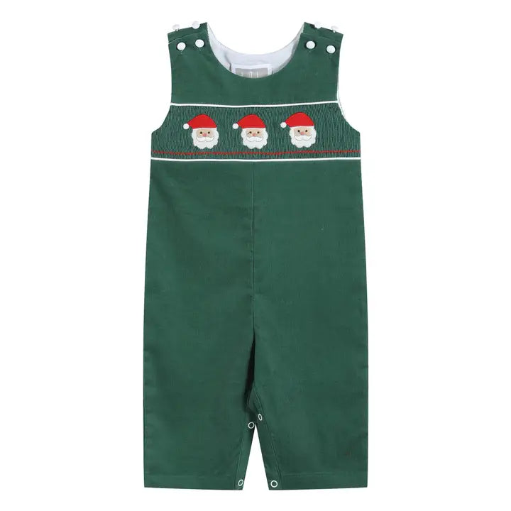 Embroidered Santa Smocked Overalls