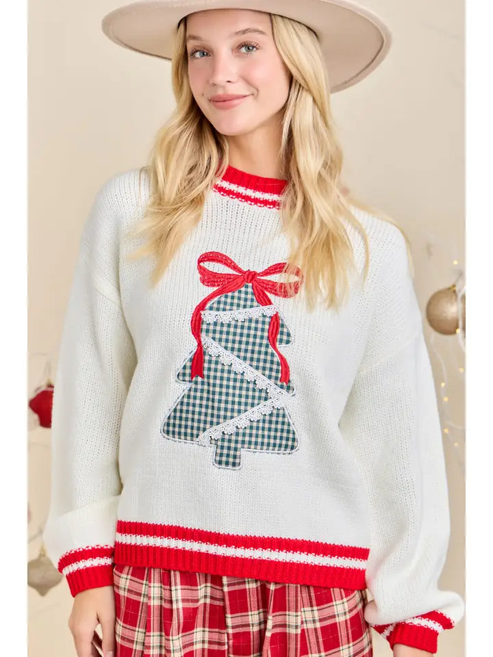 Christmas Tree Patchwork Sweater