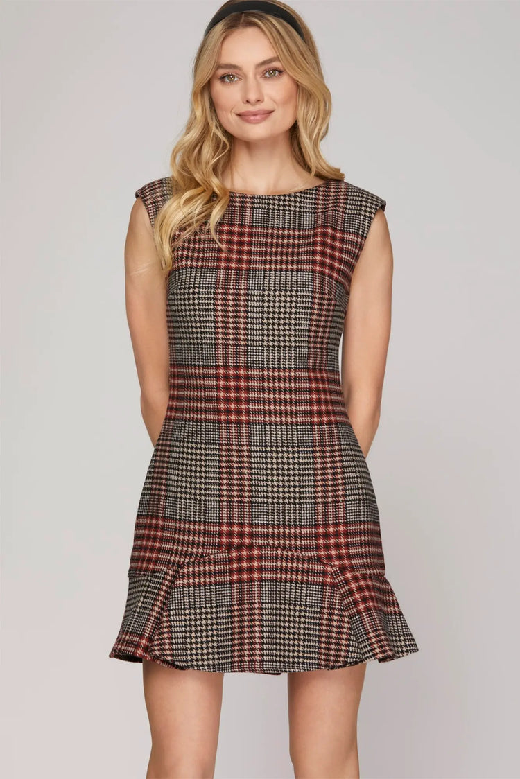 Baylor Red Plaid Dress