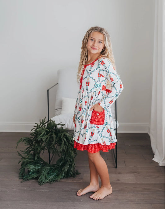Charming Nutcracker Tiered Dress