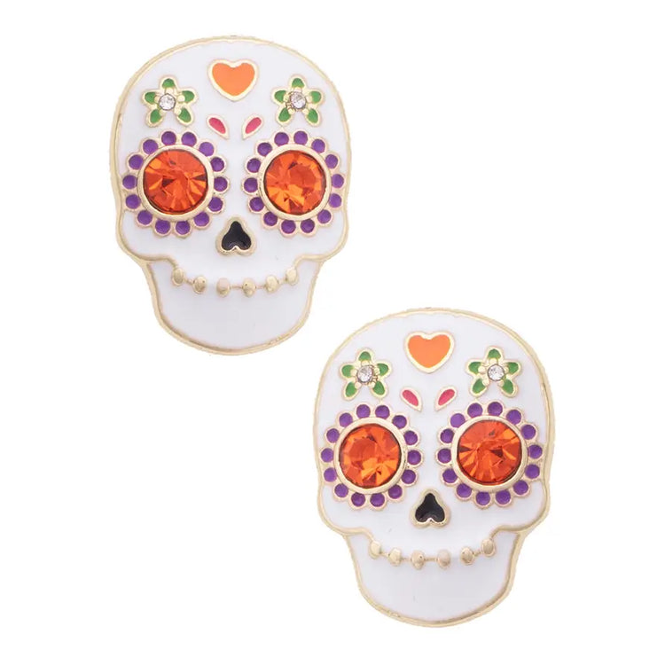 Sugar Skull Stud Earrings