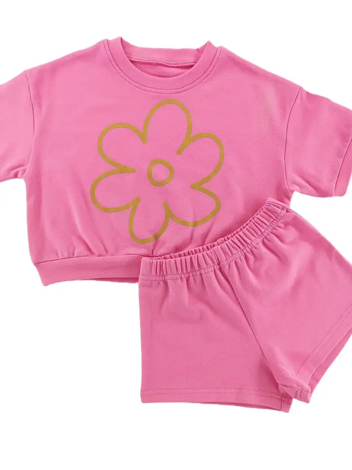 Fuchsia Flower Slouchy Set