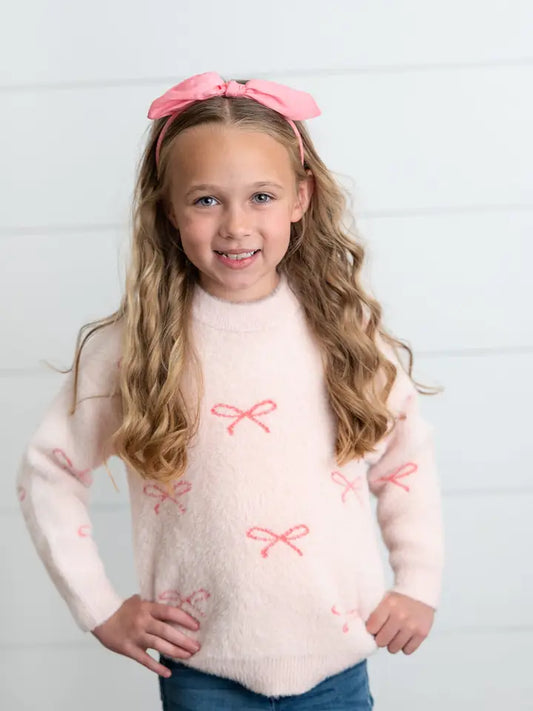 Fuzzy Bow Sweater