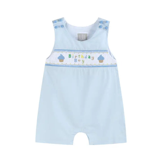 Birthday Boy Smocked Shortall