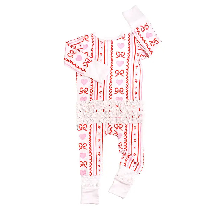 Hallie Bows & Hearts Footie