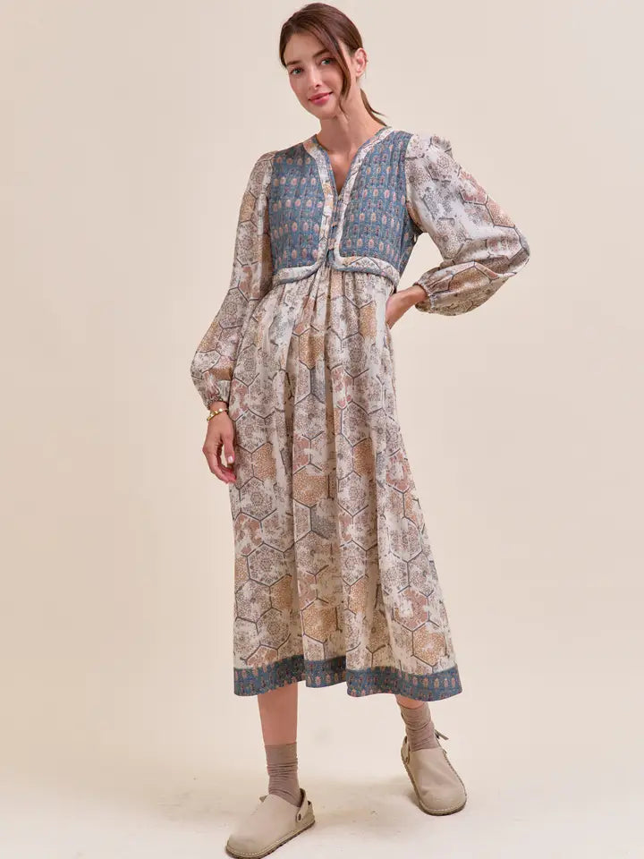 Teal Blue Quilted Vest Dress