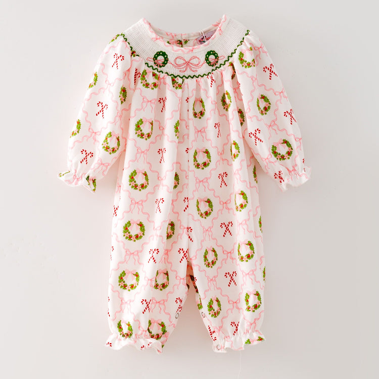 Coquette Wreath Smock Romper