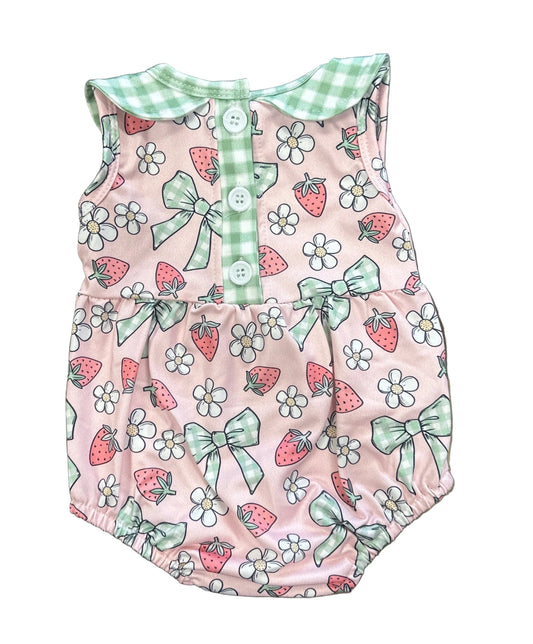 Strawberry Picnic Romper