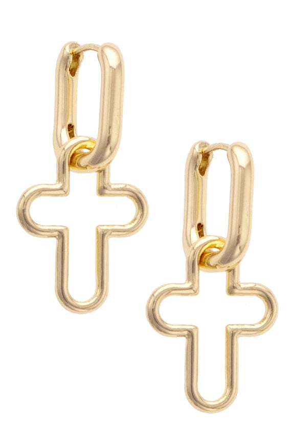 Foster Cross Huggie Earrings
