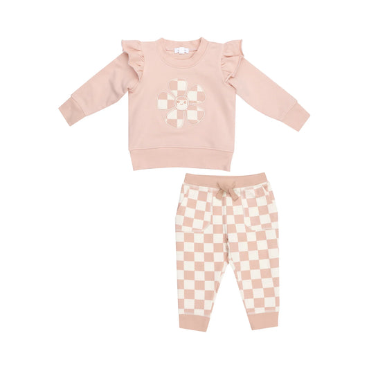 Checkerboard Pink Jogger Set