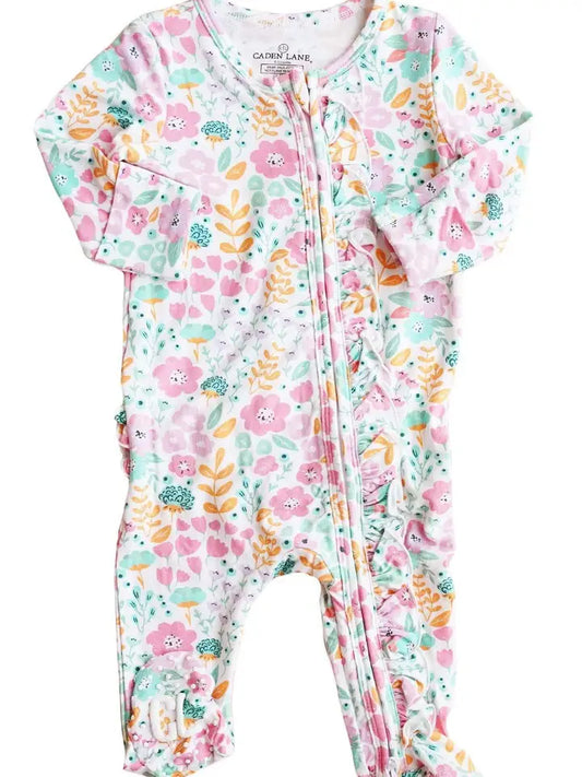Willow Floral Zip Footie
