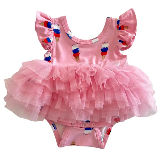 Pink Ice Cream Tutu Bodysuit