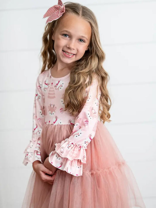 Reindeer Tulle Rufle Dress