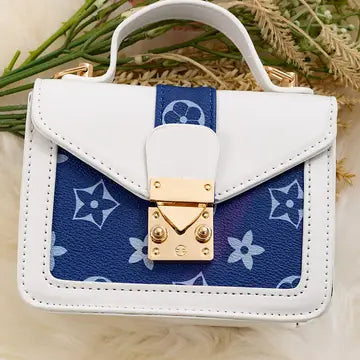 Inspired Mini Purse - White/Navy