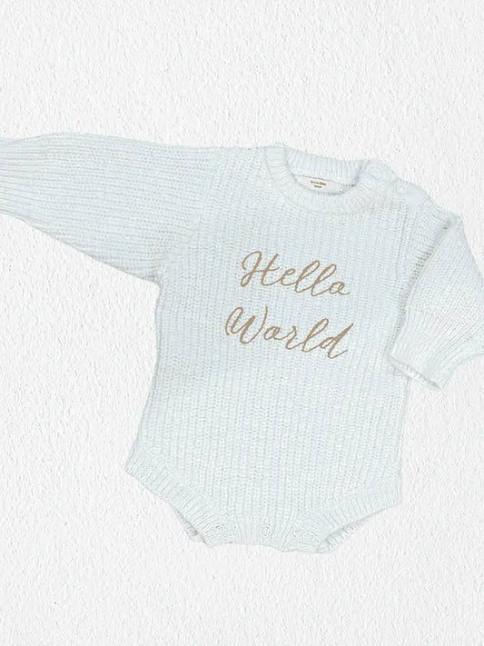 Hello World Announcement Sweater Onesie