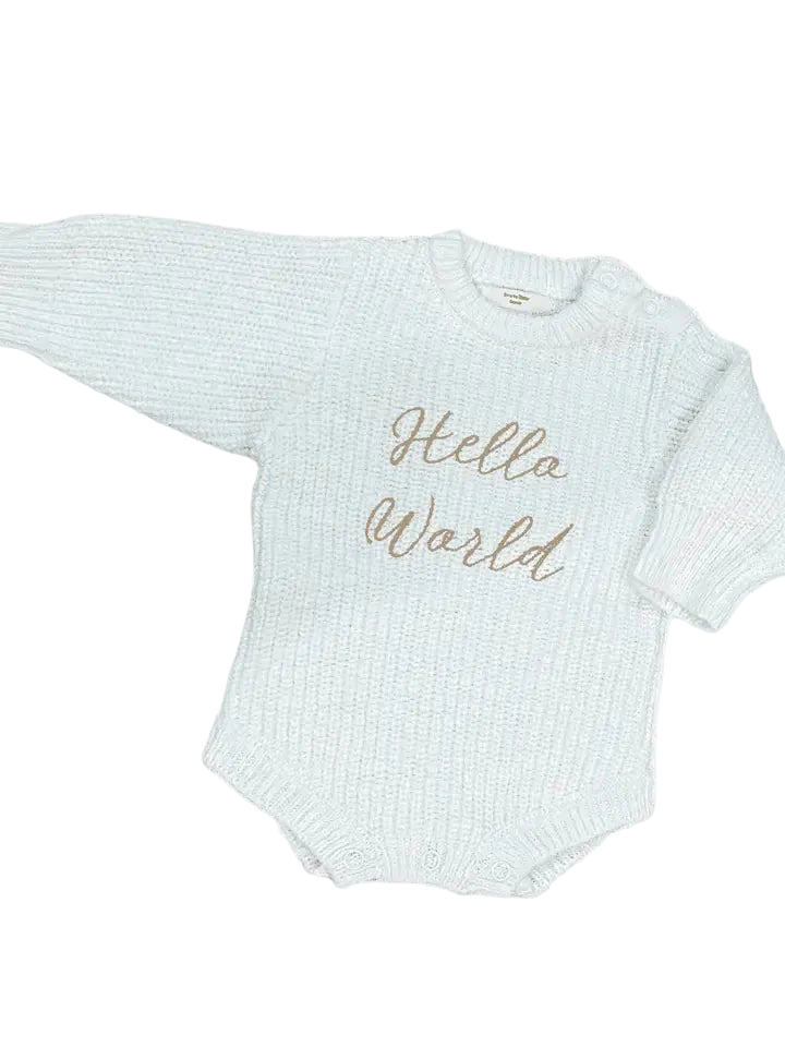 Hello World Announcement Sweater Onesie