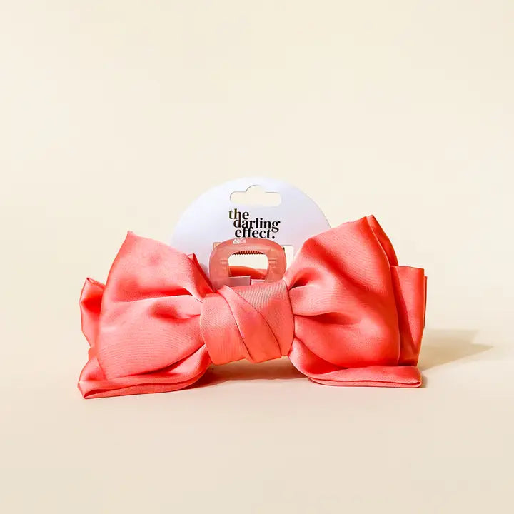 Rose Satin Claw Clip