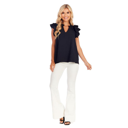 Black Dahlia Ruffle Top