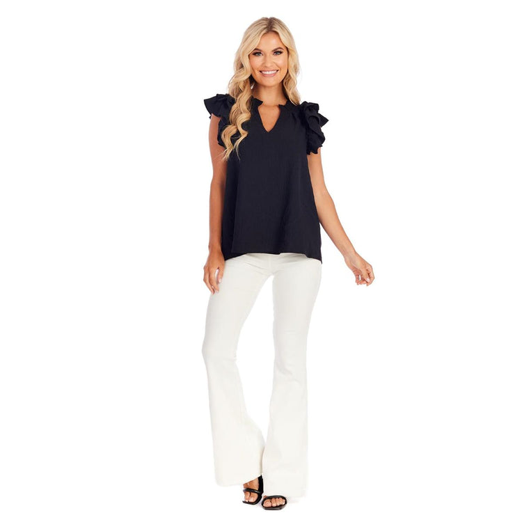 Black Dahlia Ruffle Top