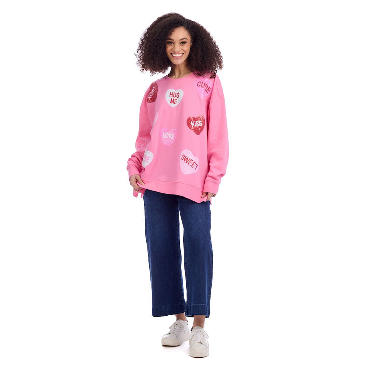 Valentine Sparkle Sweatshirt - One Size