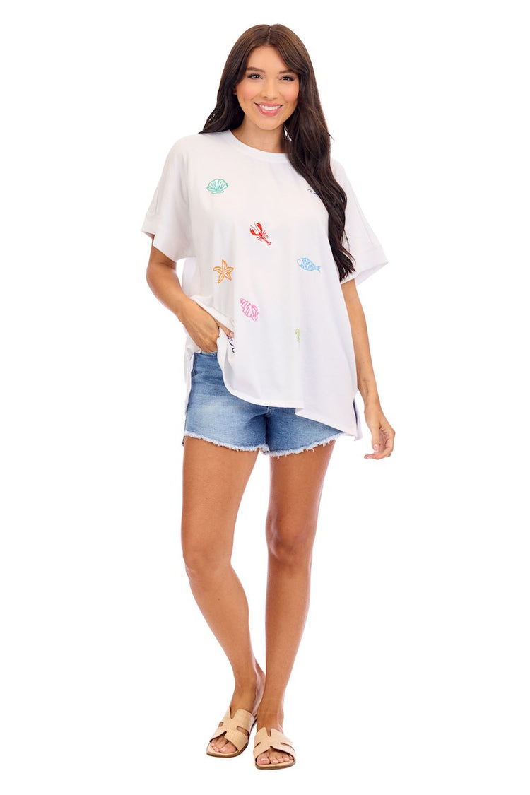Lala Embroidered Top - One Size