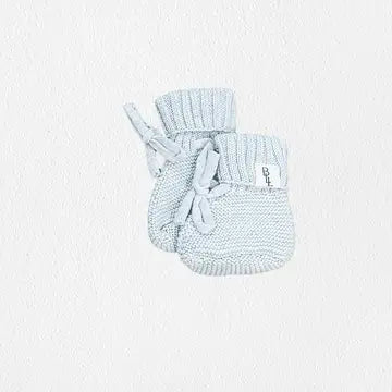 Knit Tie Booties - Sky