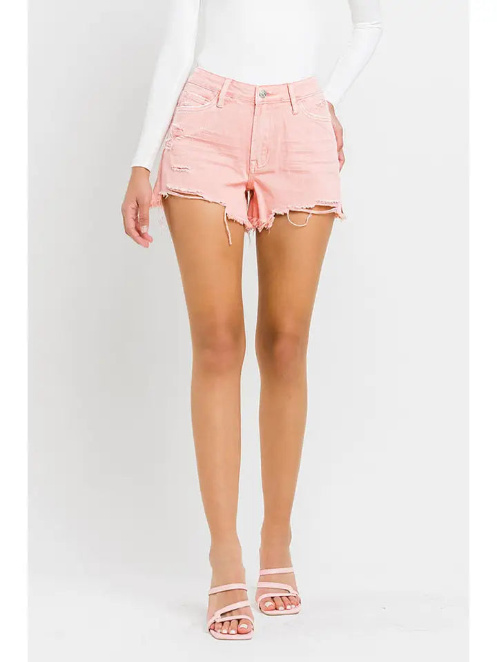 Pink Frayed Short