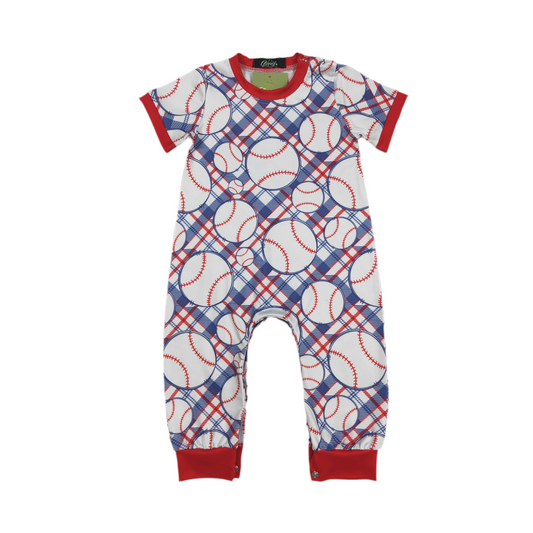 Plaid Baseball Romper
