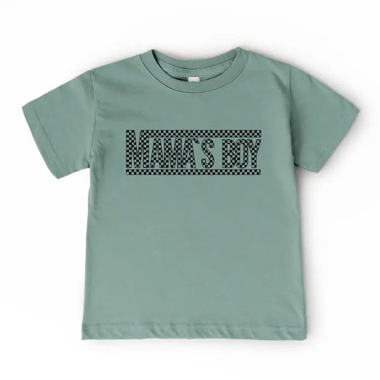 Sage Check Mama's Boy Tee